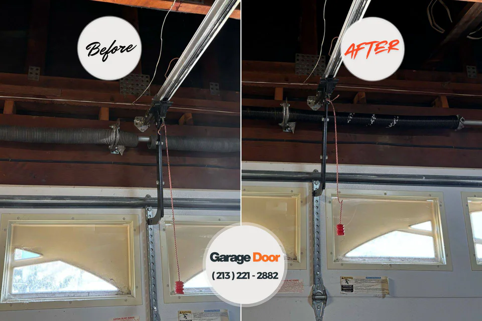 Before and after: garage door repair Millersville, TN